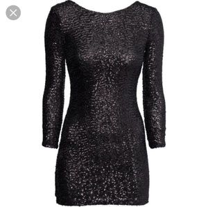 H&M Black Sequin Mini Dress